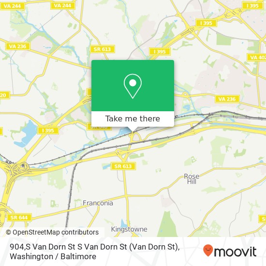 Mapa de 904,S Van Dorn St S Van Dorn St (Van Dorn St), Alexandria, VA 22304