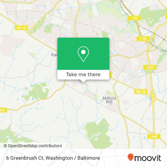 Mapa de 6 Greenbrush Ct, Windsor Mill, MD 21244