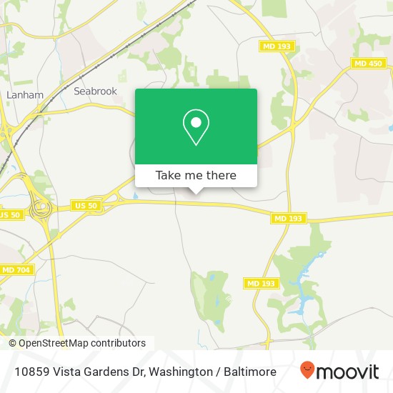 Mapa de 10859 Vista Gardens Dr, Bowie, MD 20720