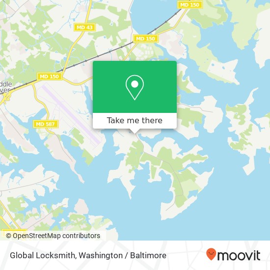Mapa de Global Locksmith, 818 Bowleys Quarters Rd