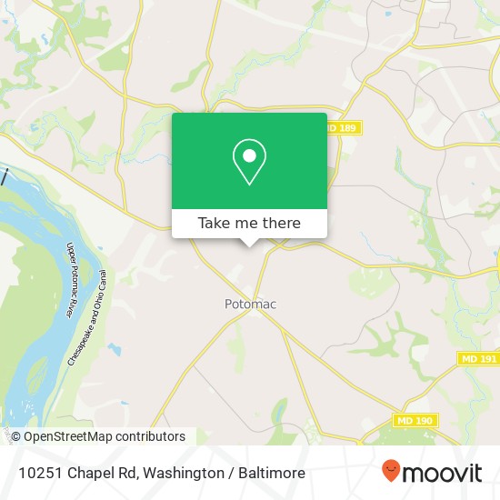 Mapa de 10251 Chapel Rd, Potomac, MD 20854