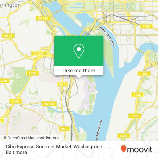 Mapa de Cibo Express Gourmet Market, Arlington, VA 22202