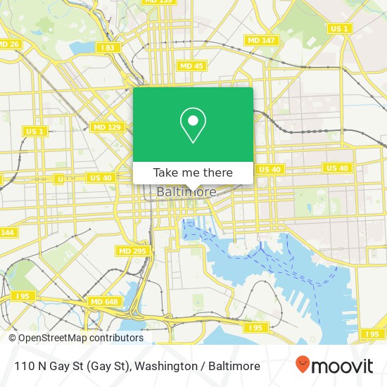 110 N Gay St (Gay St), Baltimore, MD 21202 map