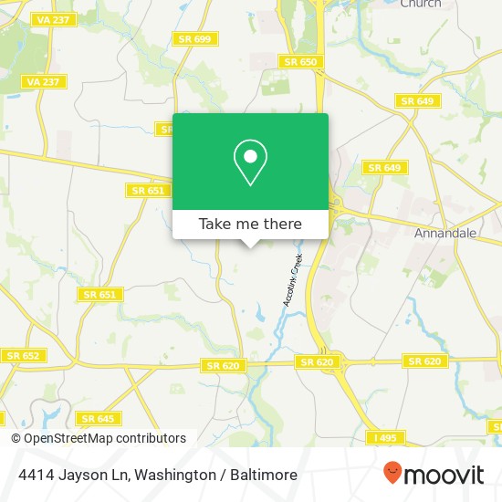 Mapa de 4414 Jayson Ln, Annandale, VA 22003