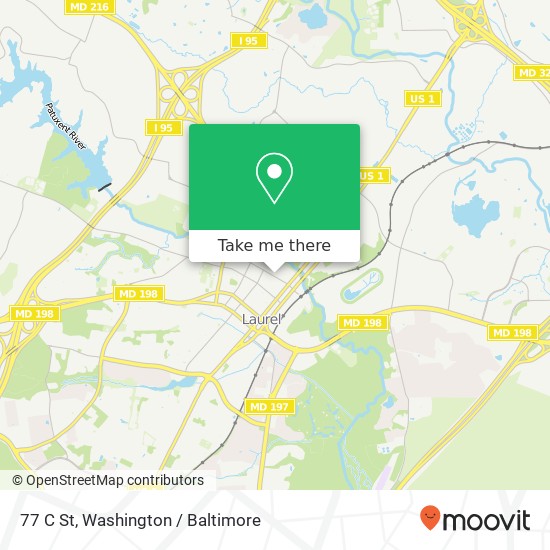 Mapa de 77 C St, Laurel, MD 20707