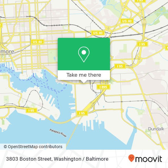 Mapa de 3803 Boston Street, 3803 Boston St, Baltimore, MD 21224, USA