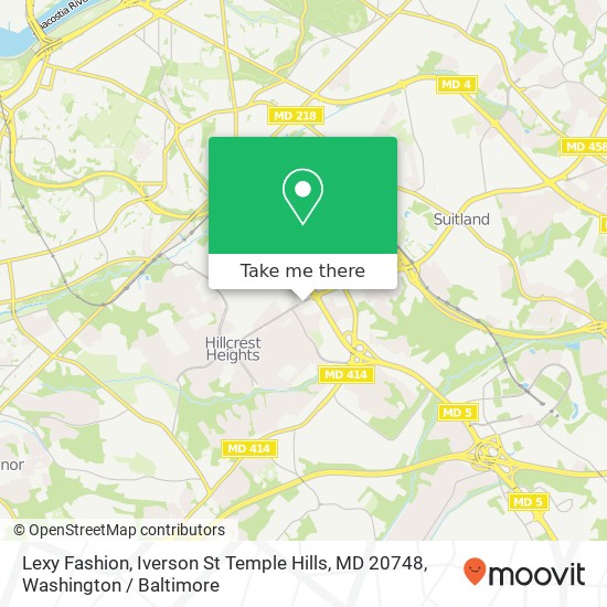 Mapa de Lexy Fashion, Iverson St Temple Hills, MD 20748