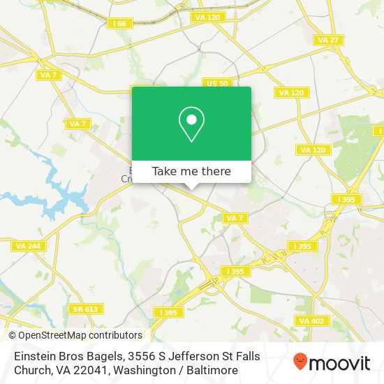 Einstein Bros Bagels, 3556 S Jefferson St Falls Church, VA 22041 map