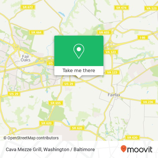 Mapa de Cava Mezze Grill, Fairfax, VA 22030