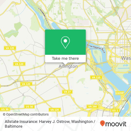 Mapa de Allstate Insurance: Harvey J. Ostrow, 2200 Wilson Blvd Arlington, VA 22201