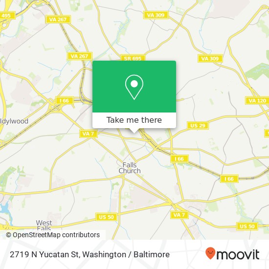Mapa de 2719 N Yucatan St, Arlington, VA 22213