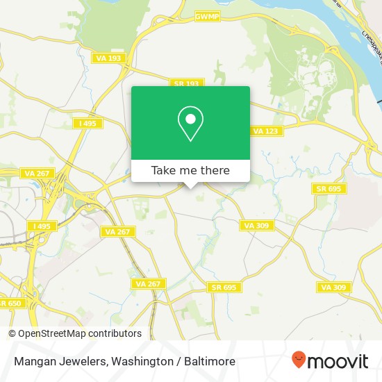 Mapa de Mangan Jewelers, 6801 Whittier Ave McLean, VA 22101