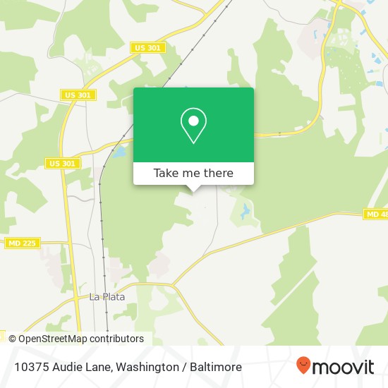 Mapa de 10375 Audie Lane, 10375 Audie Ln, La Plata, MD 20646, USA