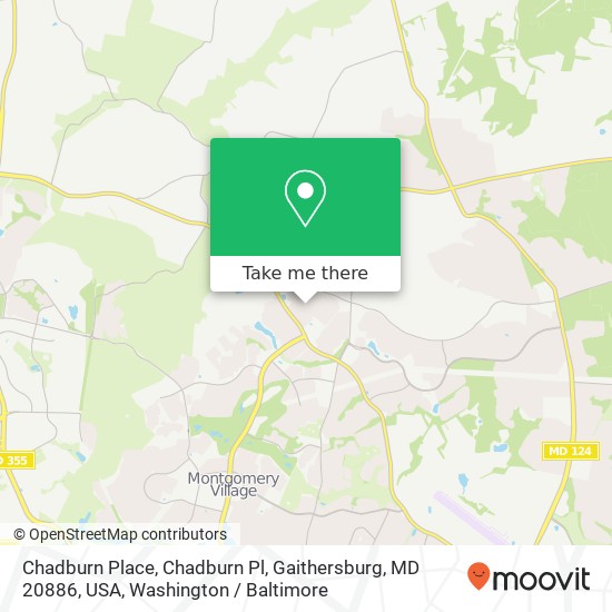 Mapa de Chadburn Place, Chadburn Pl, Gaithersburg, MD 20886, USA