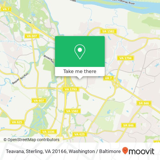 Mapa de Teavana, Sterling, VA 20166