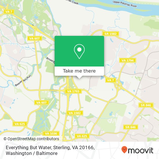 Mapa de Everything But Water, Sterling, VA 20166