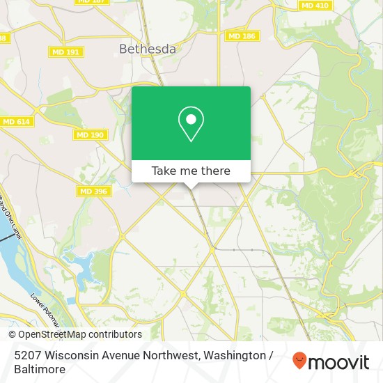 Mapa de 5207 Wisconsin Avenue Northwest, 5207 Wisconsin Ave NW, Washington, DC 20015, USA