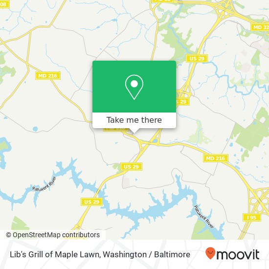 Mapa de Lib's Grill of Maple Lawn, 8191 Maple Lawn Blvd Fulton, MD 20759