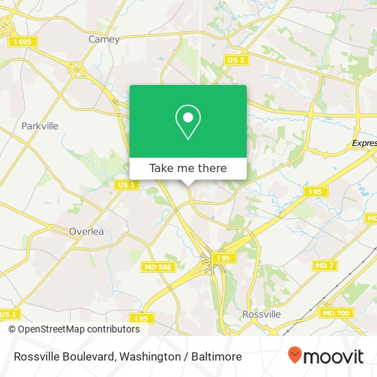 Mapa de Rossville Boulevard, Rossville Blvd, Nottingham, MD 21236, USA