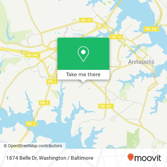 Mapa de 1874 Belle Dr, Annapolis, MD 21401