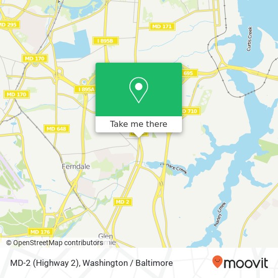 Mapa de MD-2 (Highway 2), Glen Burnie, MD 21061