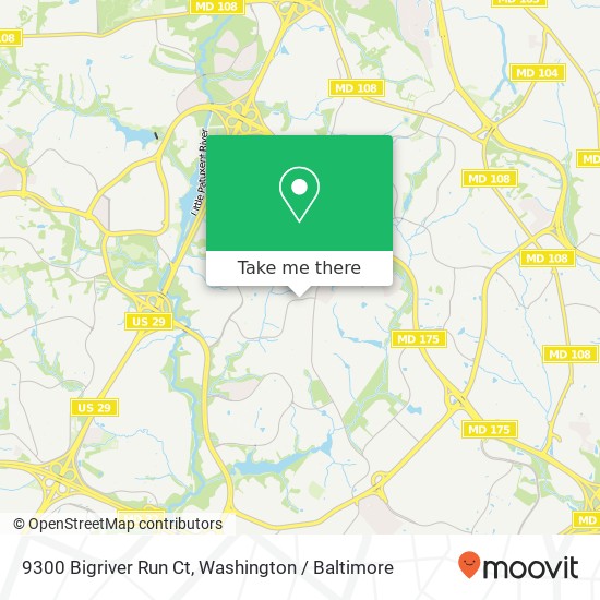 Mapa de 9300 Bigriver Run Ct, Columbia, MD 21045