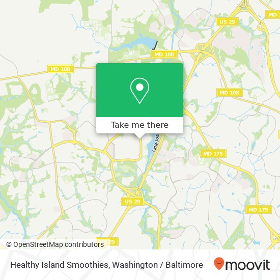 Mapa de Healthy Island Smoothies, 10300 Little Patuxent Pkwy Columbia, MD 21044