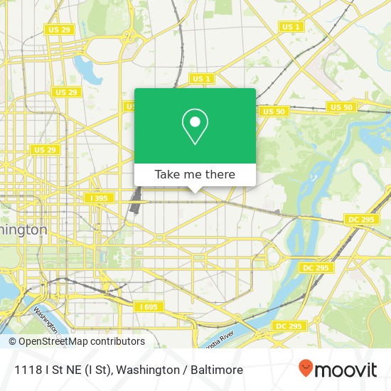 Mapa de 1118 I St NE (I St), Washington, DC 20002