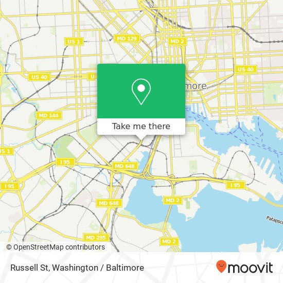 Mapa de Russell St, Baltimore, MD 21230