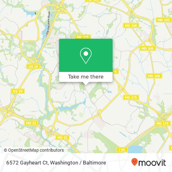 Mapa de 6572 Gayheart Ct, Columbia, MD 21045
