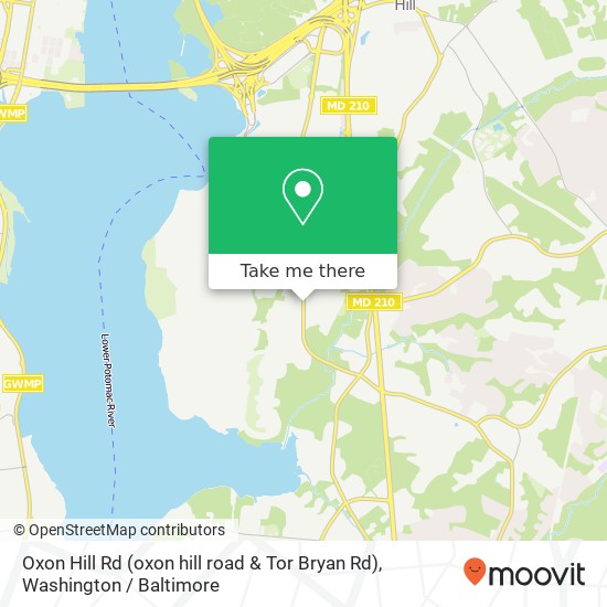 Mapa de Oxon Hill Rd (oxon hill road & Tor Bryan Rd), Fort Washington, MD 20744