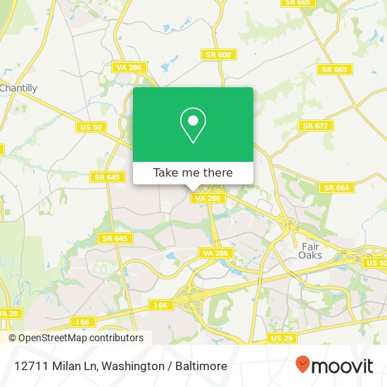 Mapa de 12711 Milan Ln, Fairfax, VA 22033