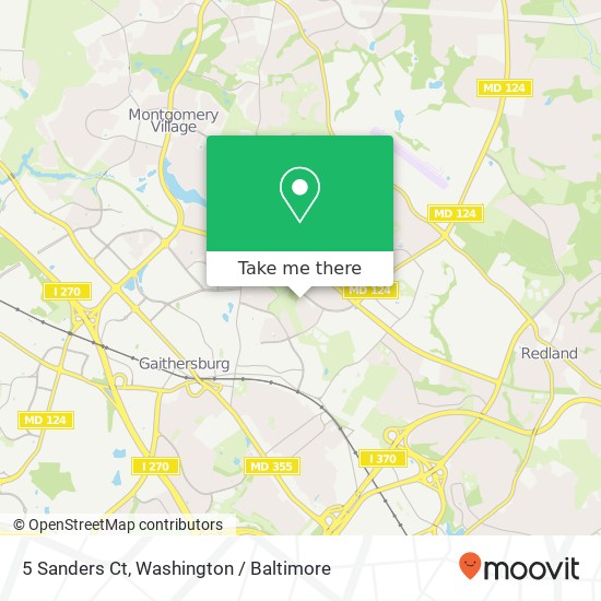 Mapa de 5 Sanders Ct, Gaithersburg, MD 20877