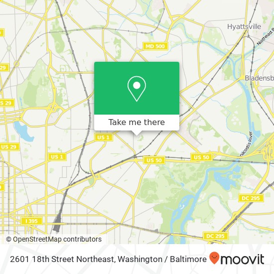 2601 18th Street Northeast map