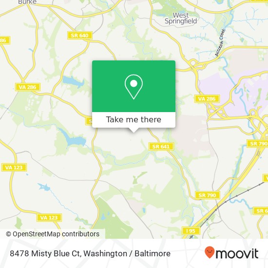 Mapa de 8478 Misty Blue Ct, Springfield, VA 22153