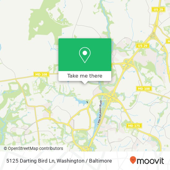 Mapa de 5125 Darting Bird Ln, Columbia, MD 21044