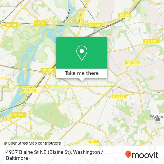 Mapa de 4937 Blaine St NE (Blaine St), Washington, DC 20019