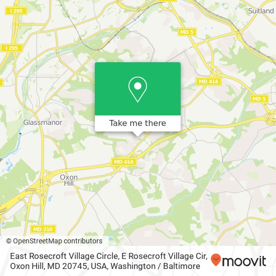 Mapa de East Rosecroft Village Circle, E Rosecroft Village Cir, Oxon Hill, MD 20745, USA