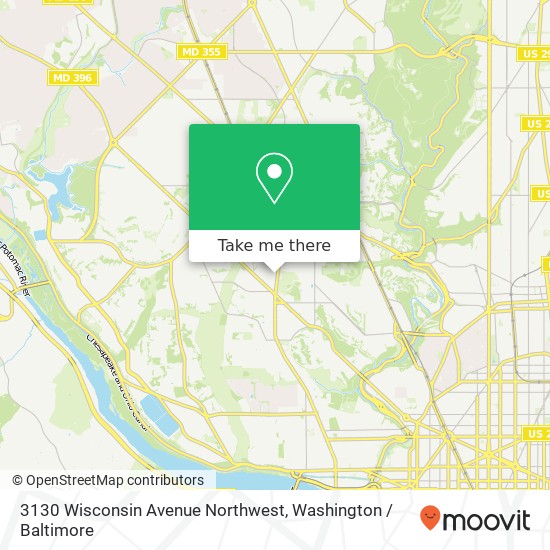 Mapa de 3130 Wisconsin Avenue Northwest, 3130 Wisconsin Ave NW, Washington, DC 20016, USA