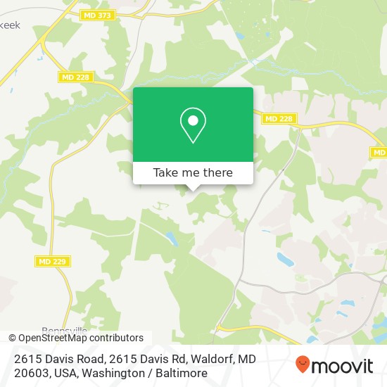 Mapa de 2615 Davis Road, 2615 Davis Rd, Waldorf, MD 20603, USA