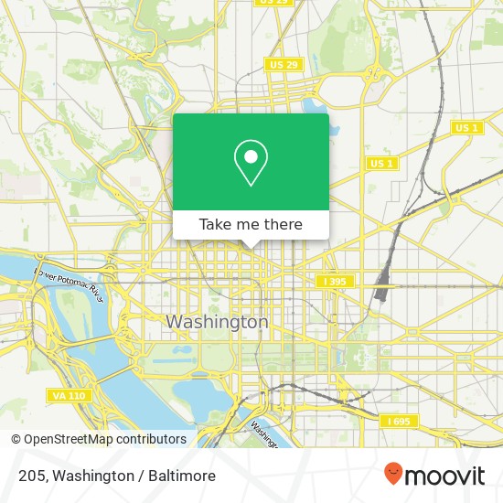 Mapa de 205, 1301 Massachusetts Ave NW #205, Washington, DC 20005, USA