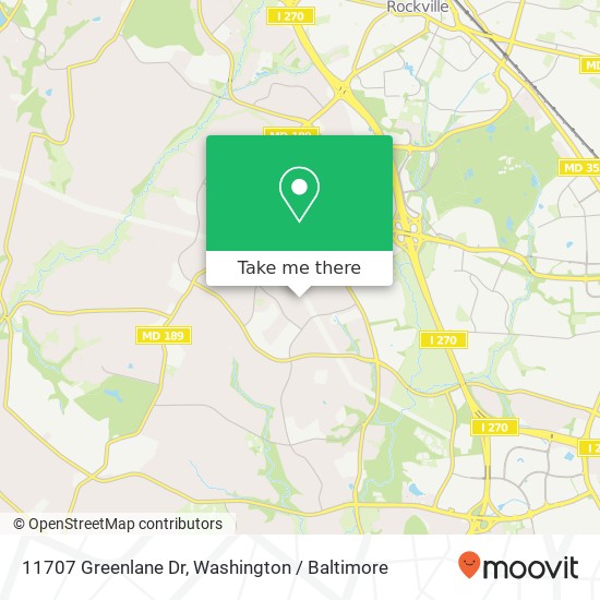Mapa de 11707 Greenlane Dr, Potomac, MD 20854