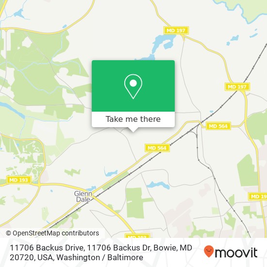 Mapa de 11706 Backus Drive, 11706 Backus Dr, Bowie, MD 20720, USA