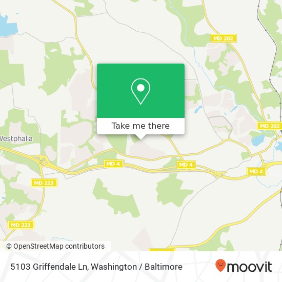 Mapa de 5103 Griffendale Ln, Upper Marlboro, MD 20772
