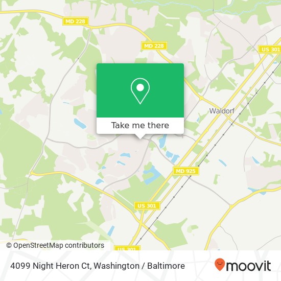 Mapa de 4099 Night Heron Ct, Waldorf, MD 20603