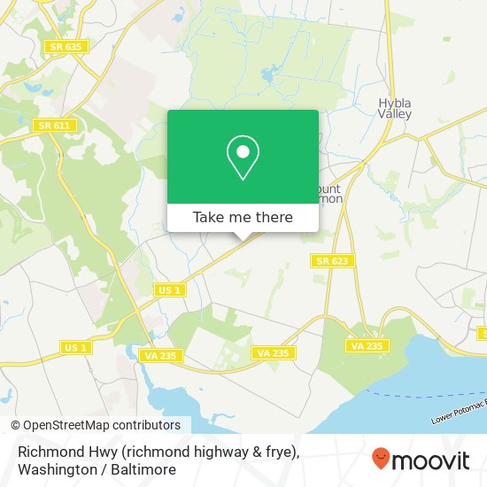 Mapa de Richmond Hwy (richmond highway & frye), Alexandria, VA 22309