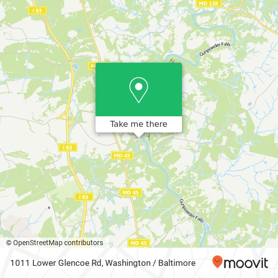 Mapa de 1011 Lower Glencoe Rd, Sparks Glencoe, MD 21152