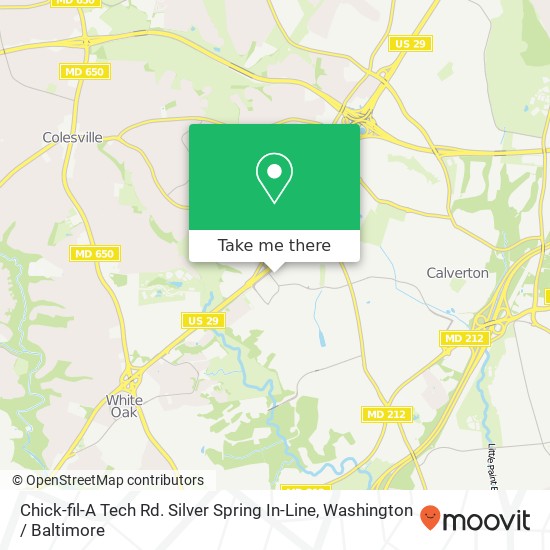 Mapa de Chick-fil-A Tech Rd. Silver Spring In-Line, 12289 Tech Rd