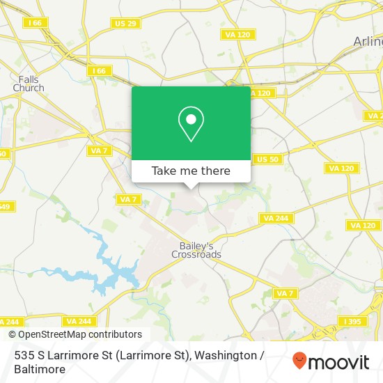 Mapa de 535 S Larrimore St (Larrimore St), Arlington, VA 22204