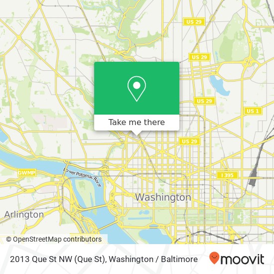 Mapa de 2013 Que St NW (Que St), Washington, DC 20009